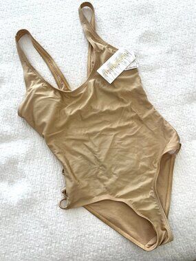 NWT TiniBikini One Piece Swimsuit - Shimmery Nude - Size Medium